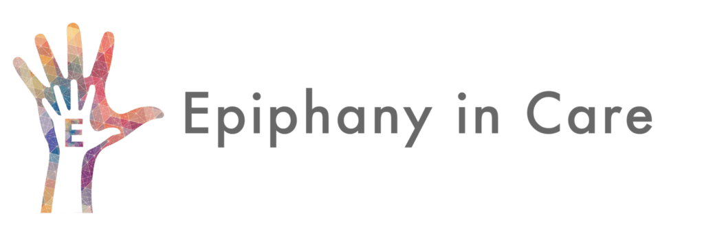 Epiphany-In-Care-logo The logo for Epiphany in Care features a multicolored hand graphic with the letters "EIPHANY" integrated into the palm, set against a dark teal background.