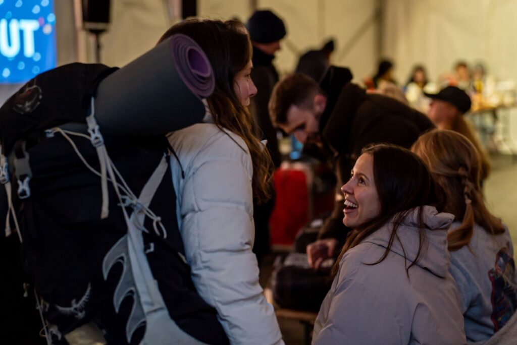 Conversation at Sleep Out
